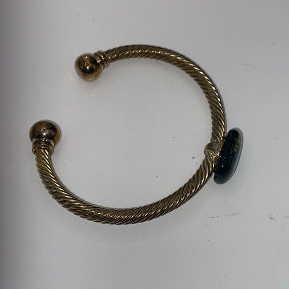 Brass Cuff Dichroic Bracelet - Picture 2 of 7